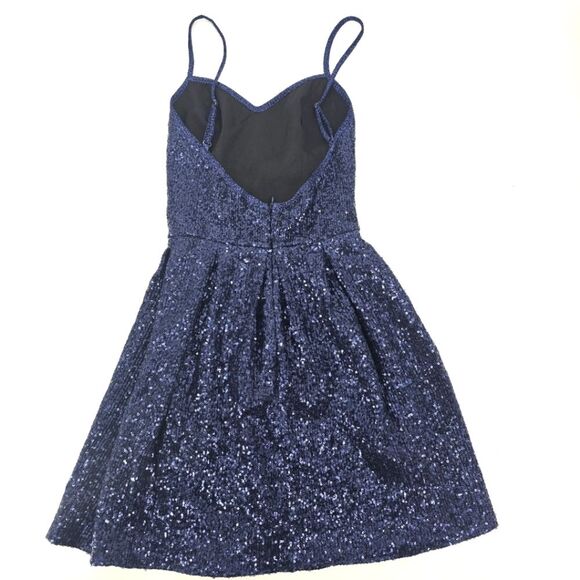 Dress The Population Blue Sequin Spaghetti Strap Dress Size S - Picture 3 of 4